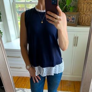 Loft eyelet sweater tank.